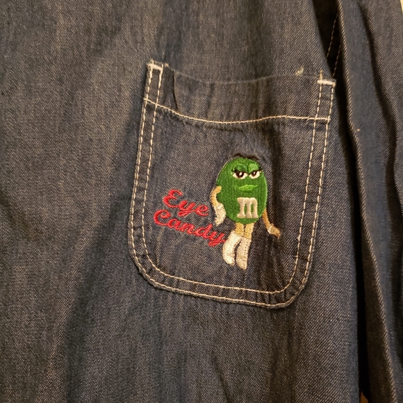 M&M'S Tops - Vintage Long Sleeve Denim M&M's Candy Shirt Says "eye candy" NWT